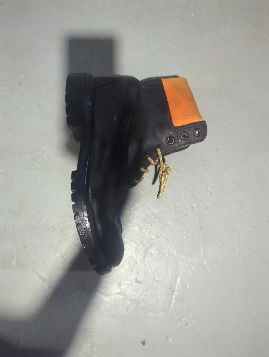 Timberland Black Boots with Orange Accent