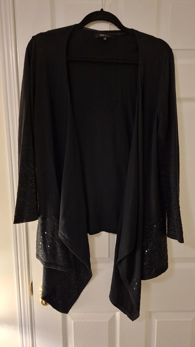 JONES STUDIO Black Cardigan with Sequins - Size M