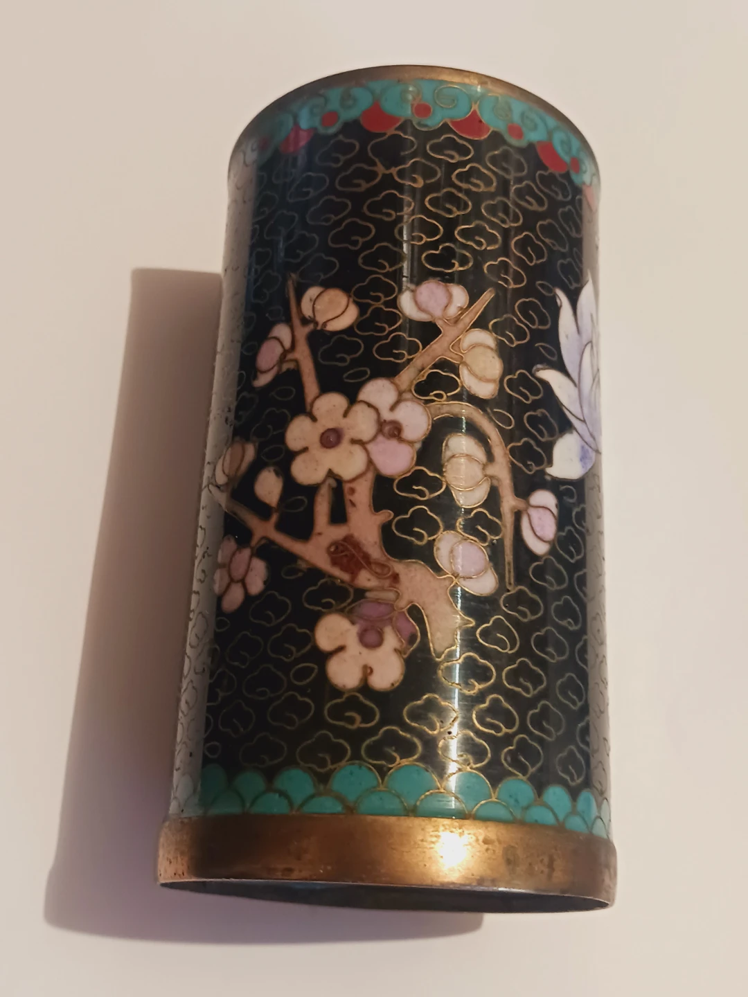 Antique Authentic Asian Cloisonné Enamel Jar - photo 4