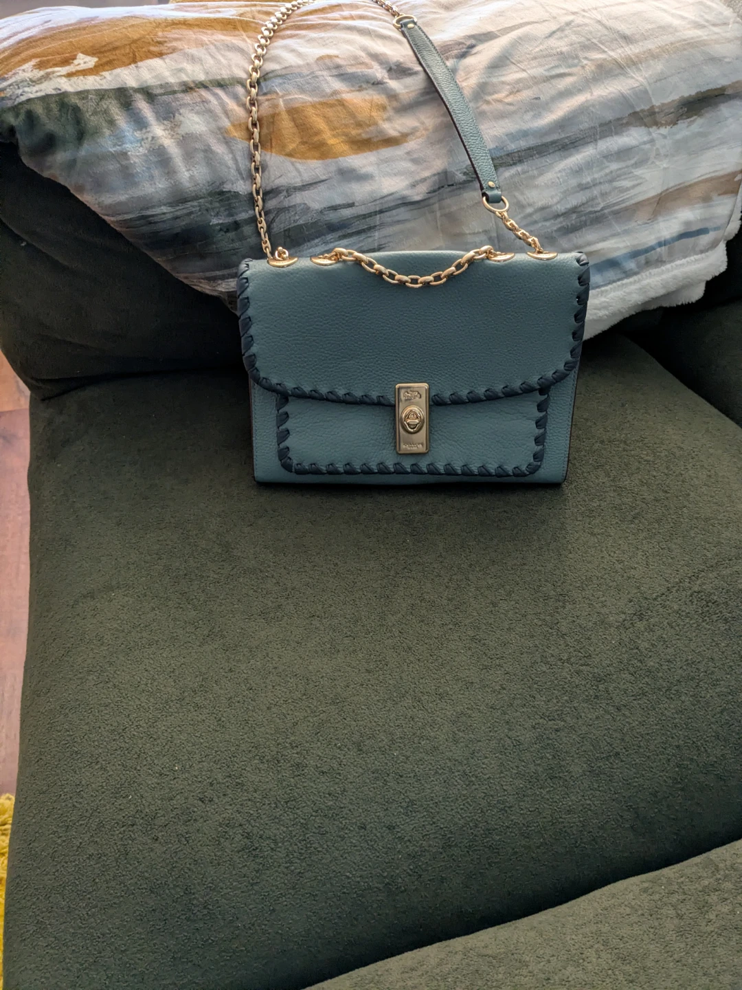Coach Lane Shoulder Bag With Whipstitch in Marine Multi