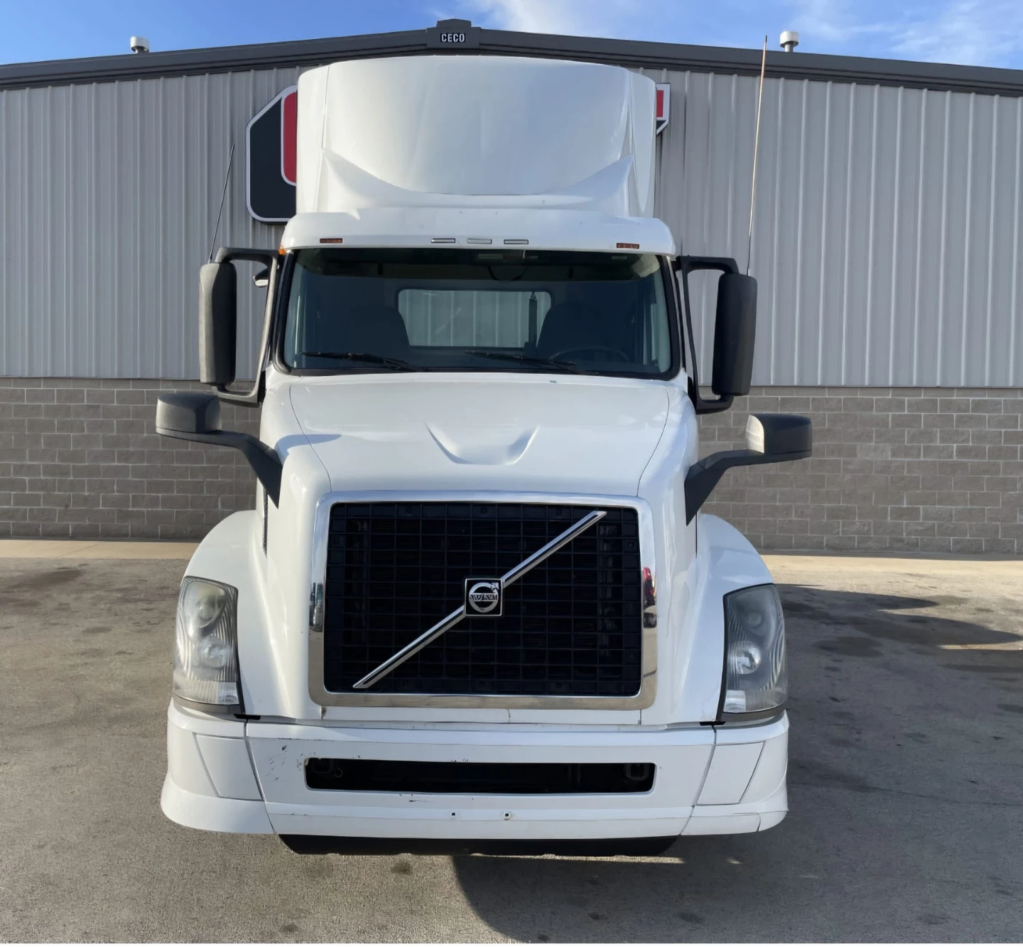 White Volvo Semi Truck