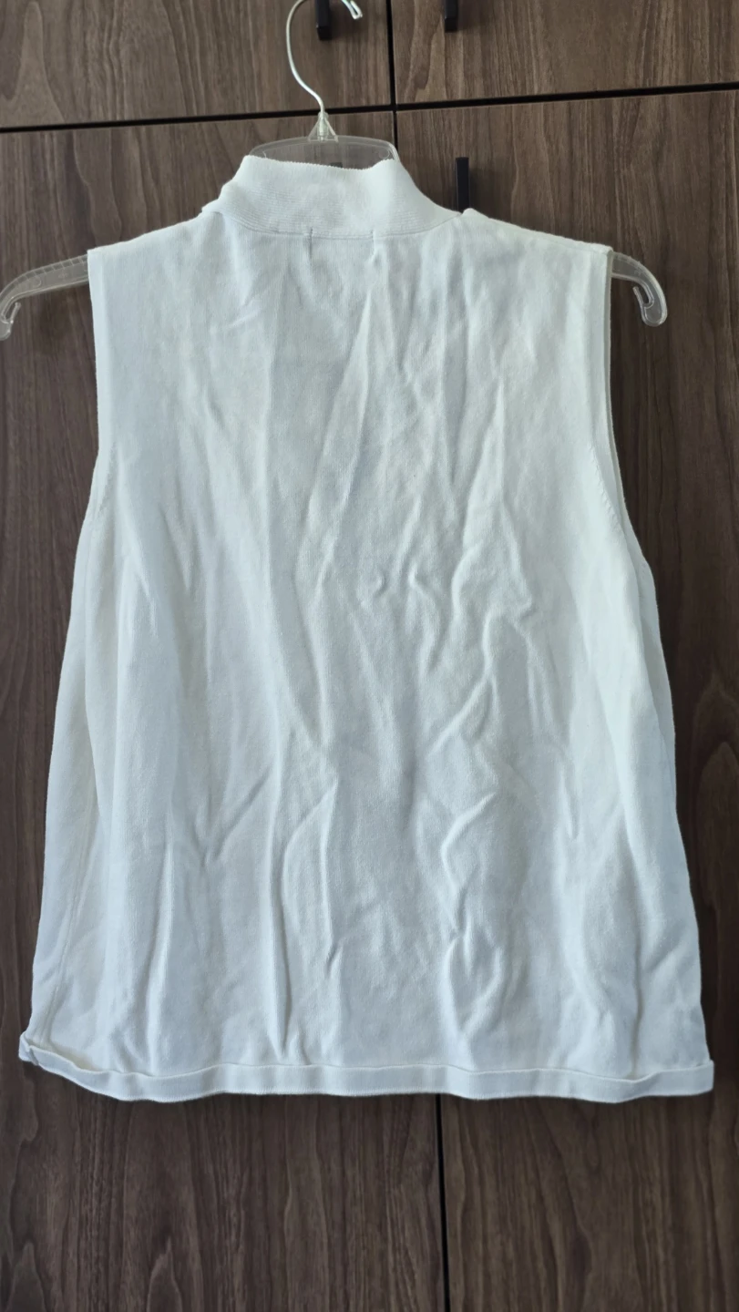 Old Navy White Sleeveless Tie Neck Top