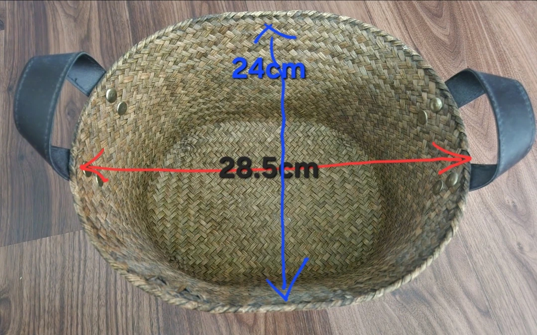 ⚽️ Woven Straw Basket with Leather Handles - photo 4