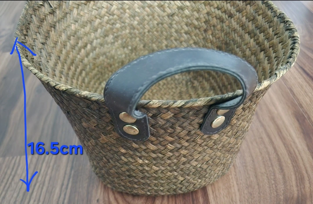 ⚽️ Woven Straw Basket with Leather Handles - photo 5