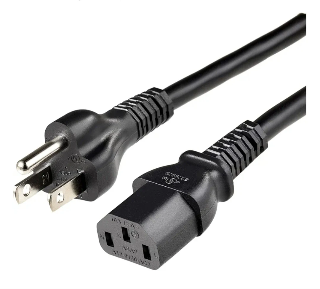 $10 firm)  Computer Monitor TV Replacement Power Cord - 6-Foot