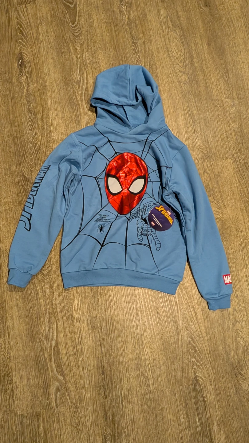 Spiderman Blue Hoodie - Size 8 ⚽