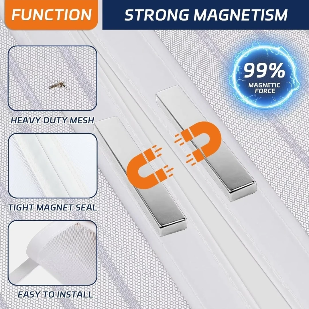 Magnetic Screen Door White 36x98 inch - photo 4