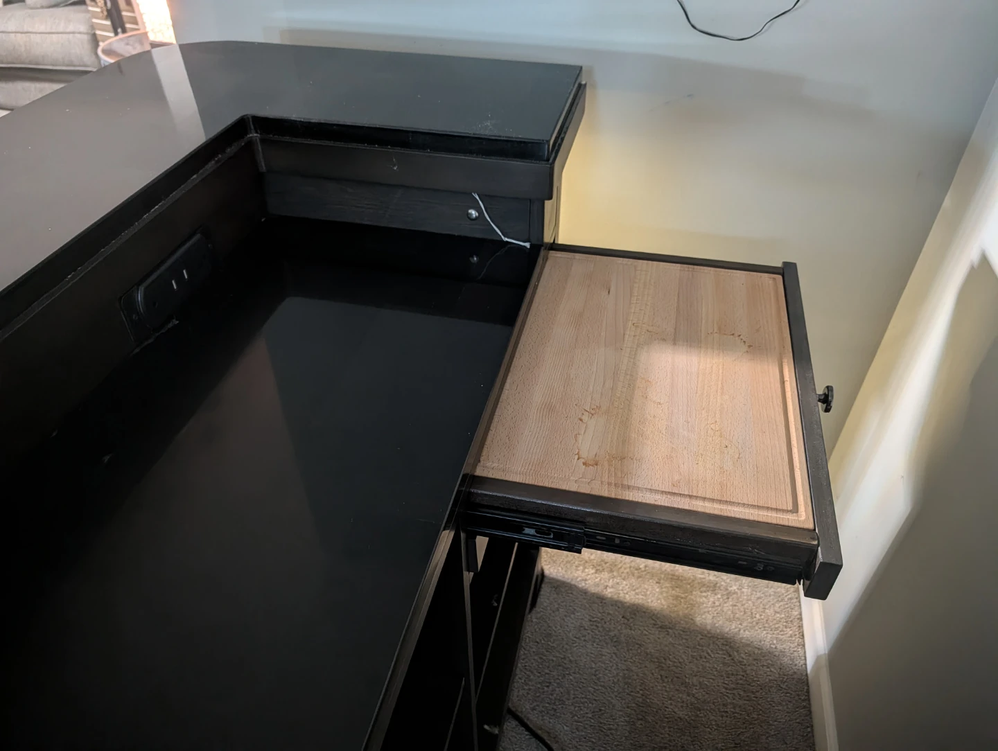 Black Home Bar with Pull-out Cutting Board - photo 4