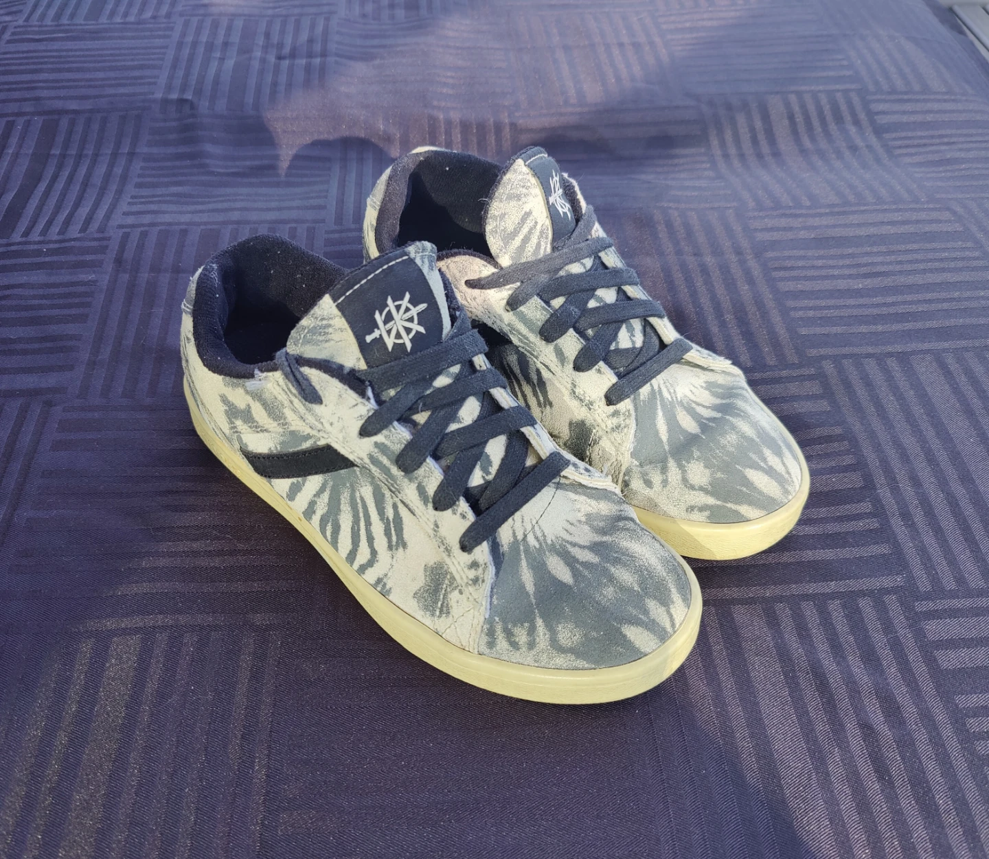 Women's Supra Bullet Grey & Black Tie-Dye Skate Sneakers Shoes 6