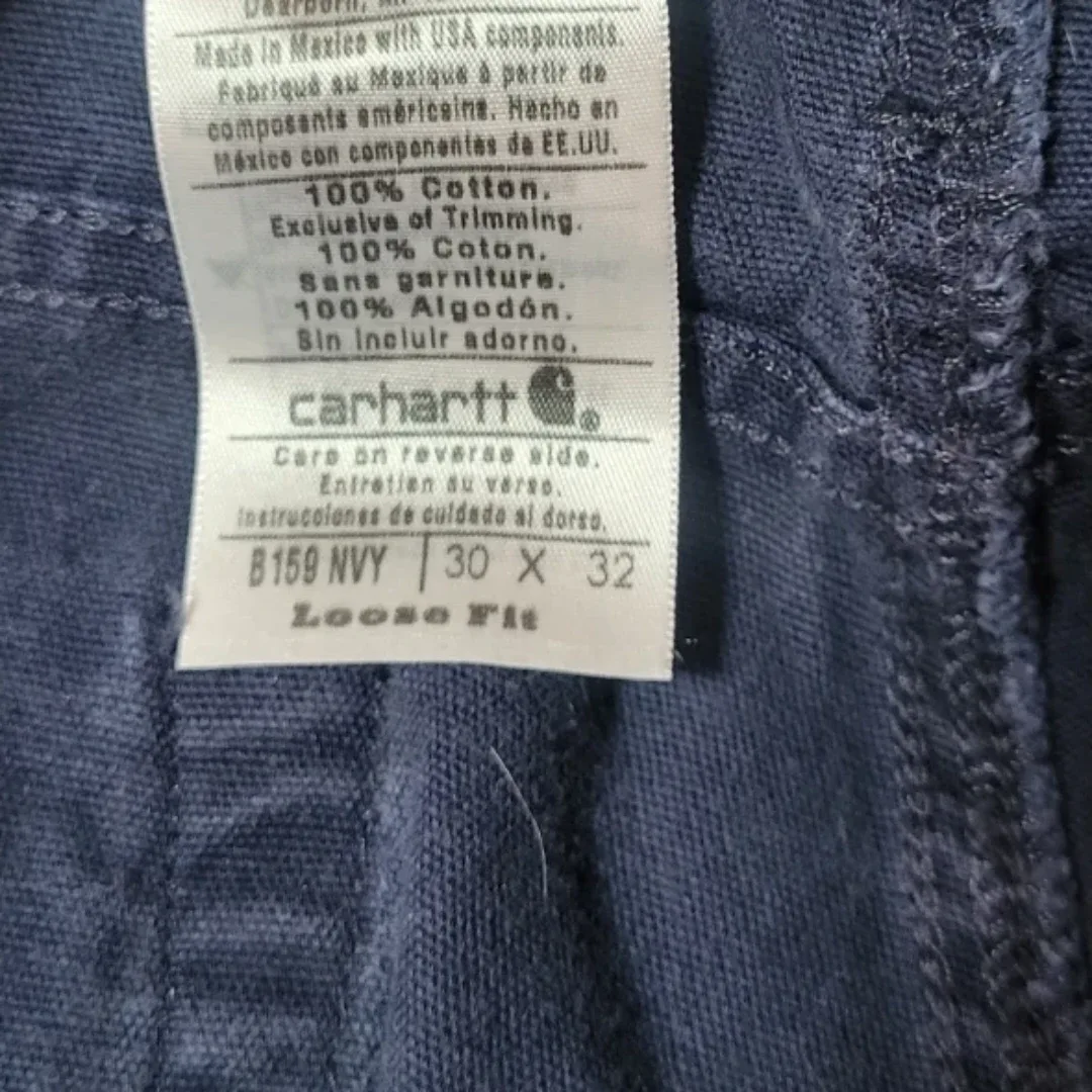 Carhartt Navy Blue Loose Fit Work Pants - photo 3