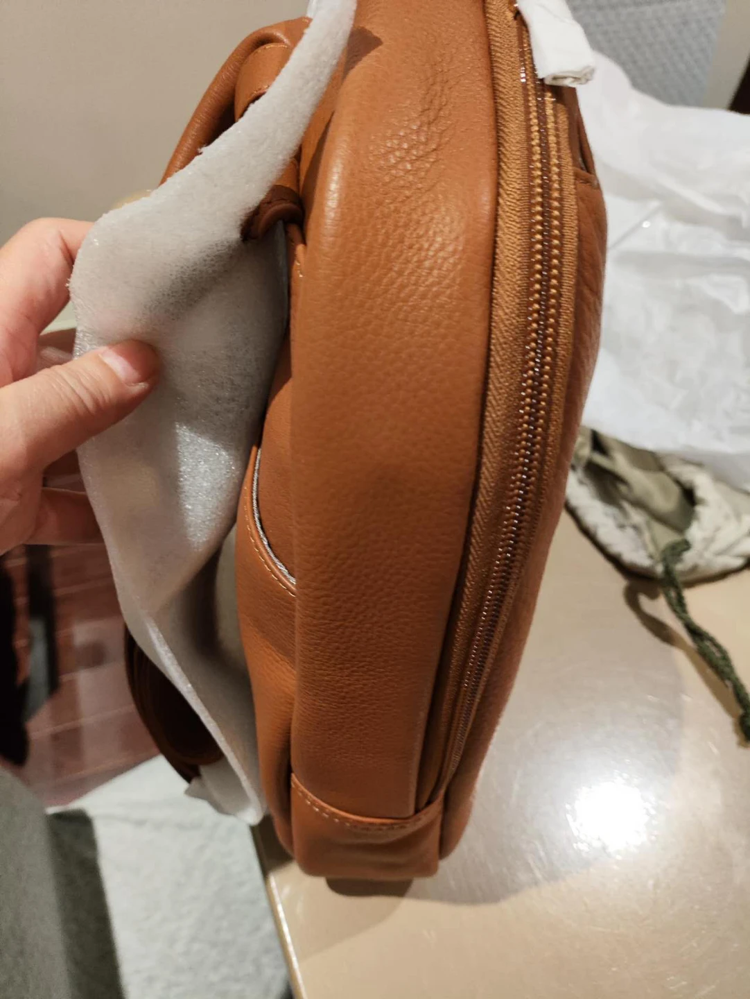 Brown  genuine Leather Backpack - photo 2