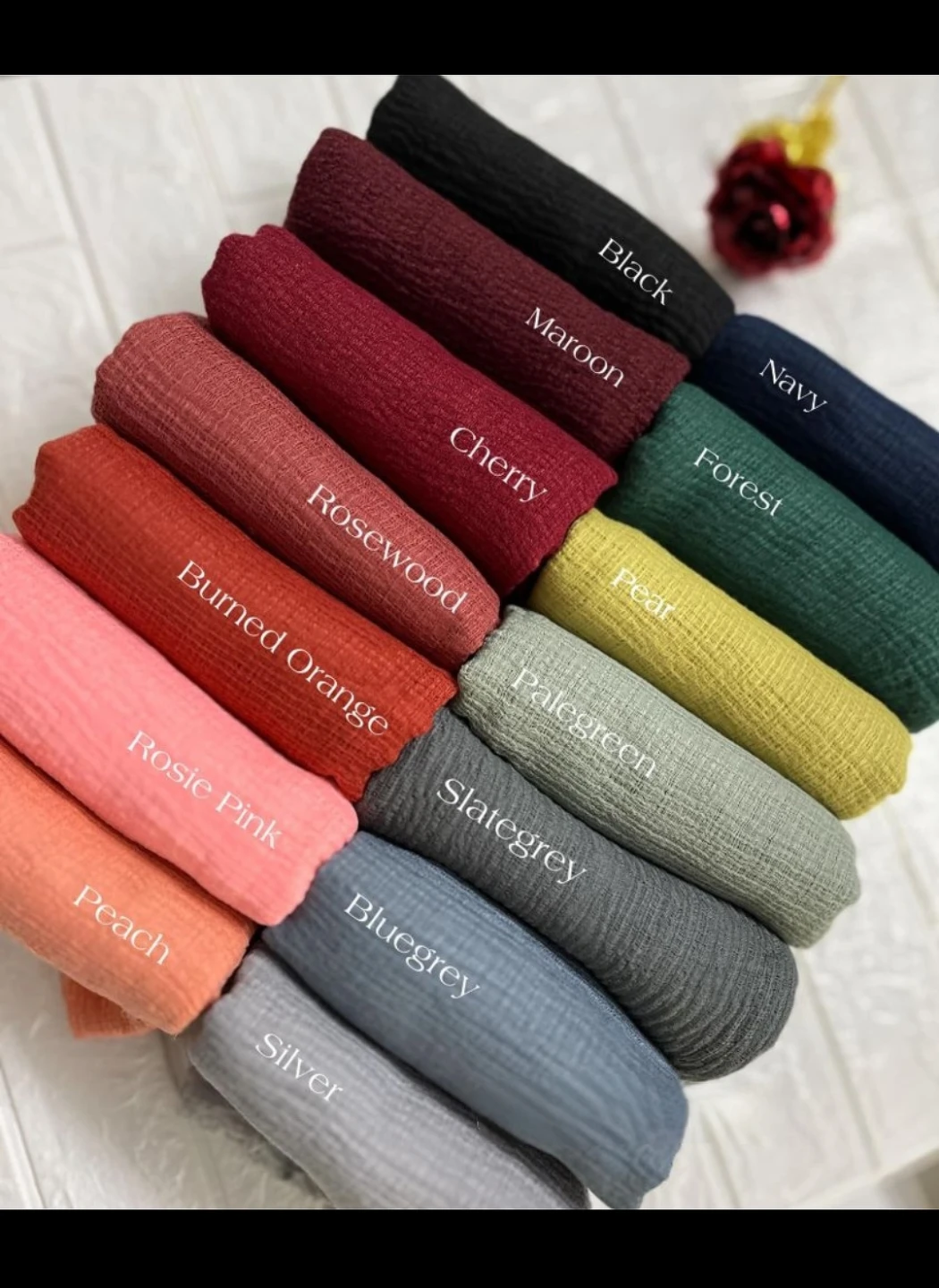 Crinkled Cotton Scarves - Various Colours