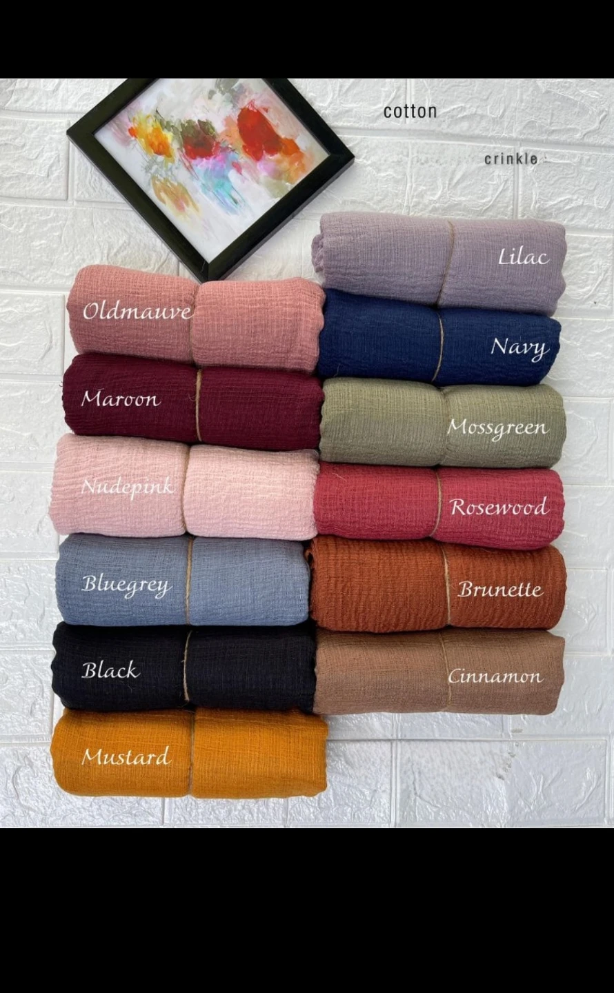 Crinkled Cotton Scarves - Various Colours - photo 3