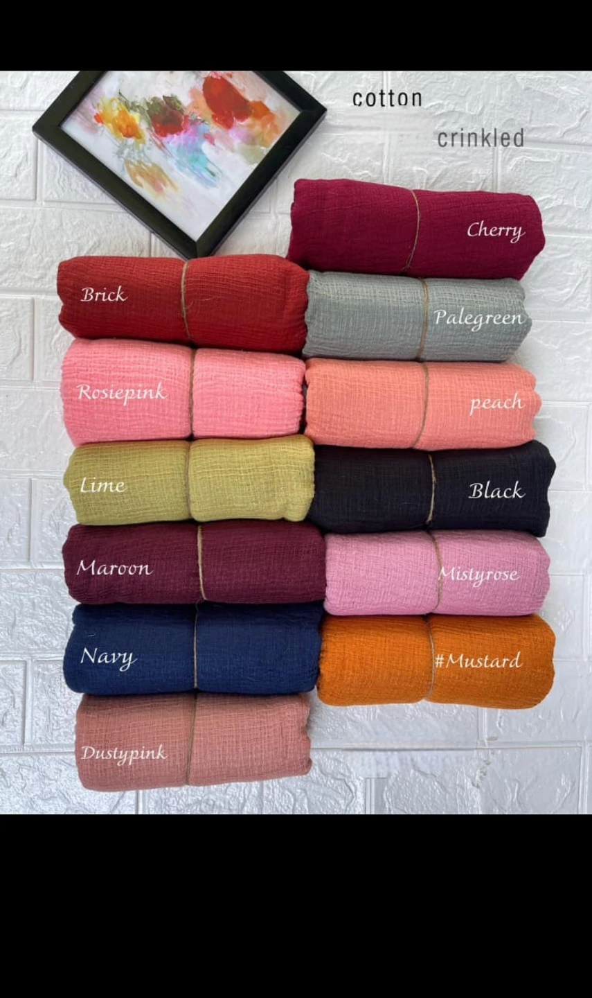 Crinkled Cotton Scarves - Various Colours - photo 5