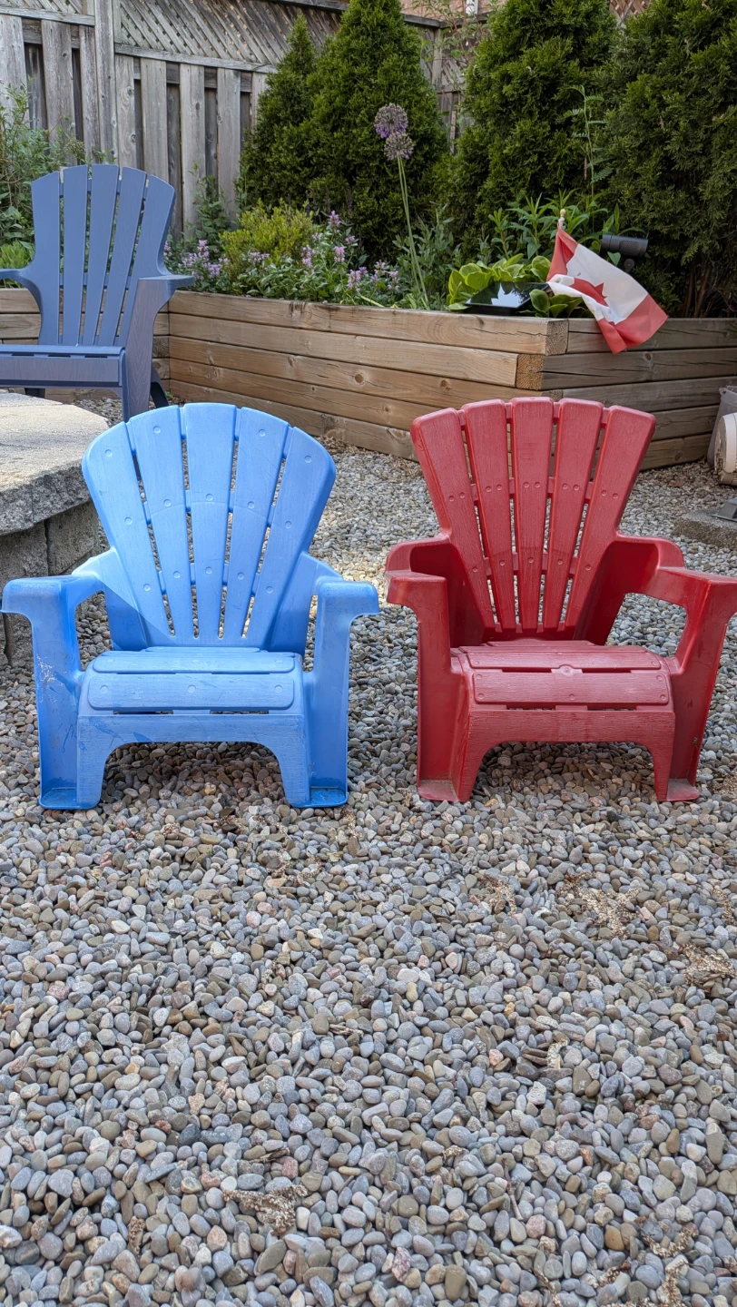 Kids Adirondack Chairs - Red and Blue