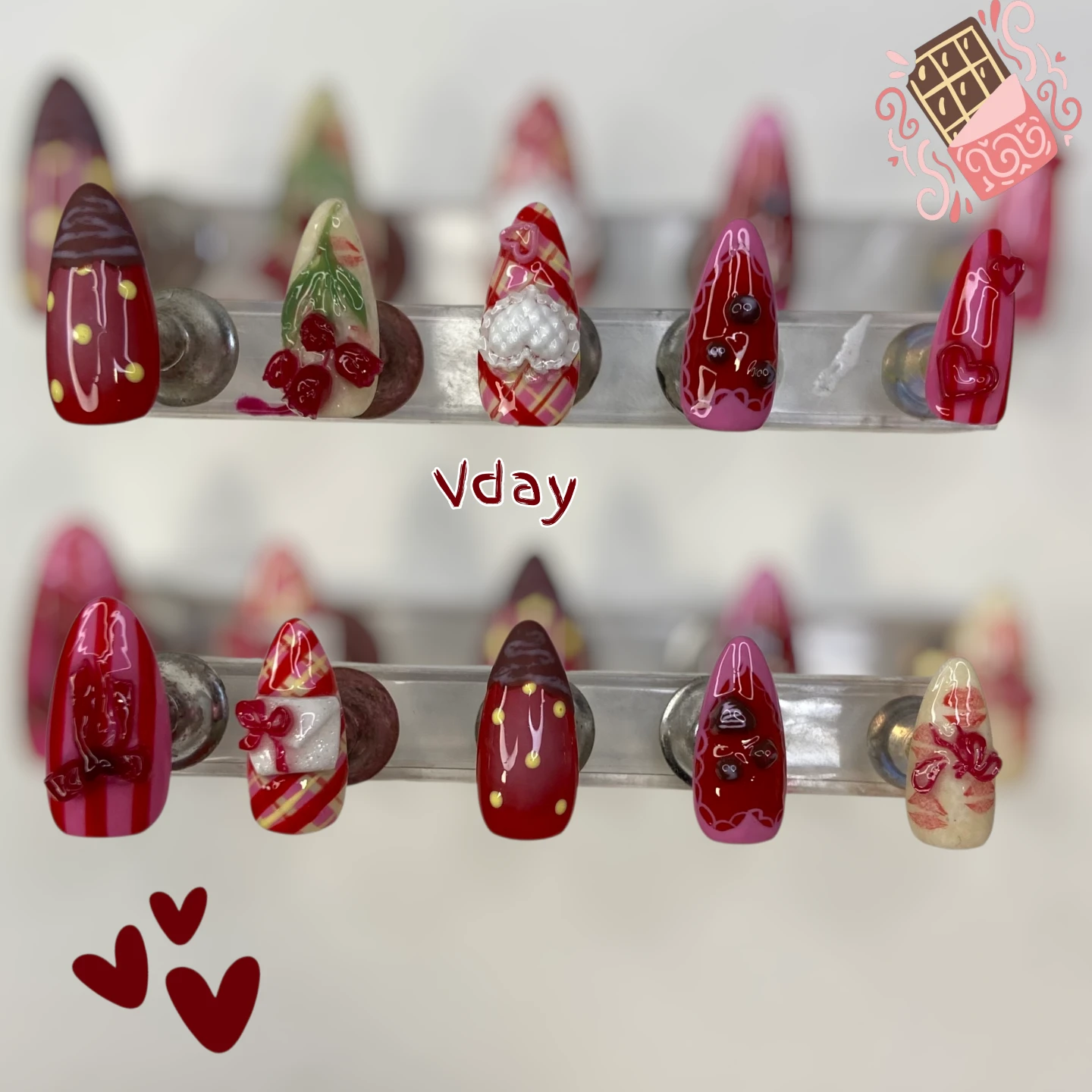 Handmade Valentine's Day Press-On Nails