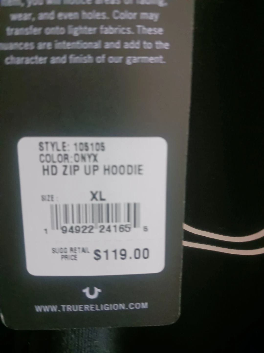 New True Religion Zip Up Hoodie and shorts  XL - photo 3