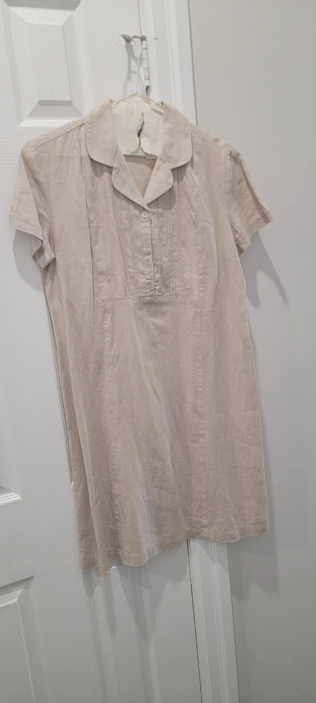 GAP Linen Blend Button-Up Dress