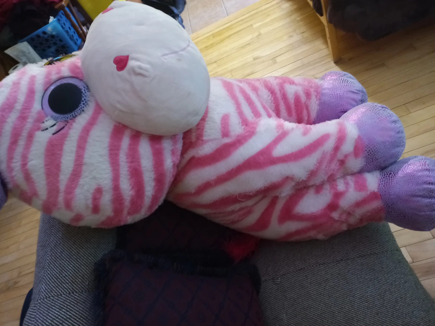 Large Pink Zebra Plush Toy - photo 4