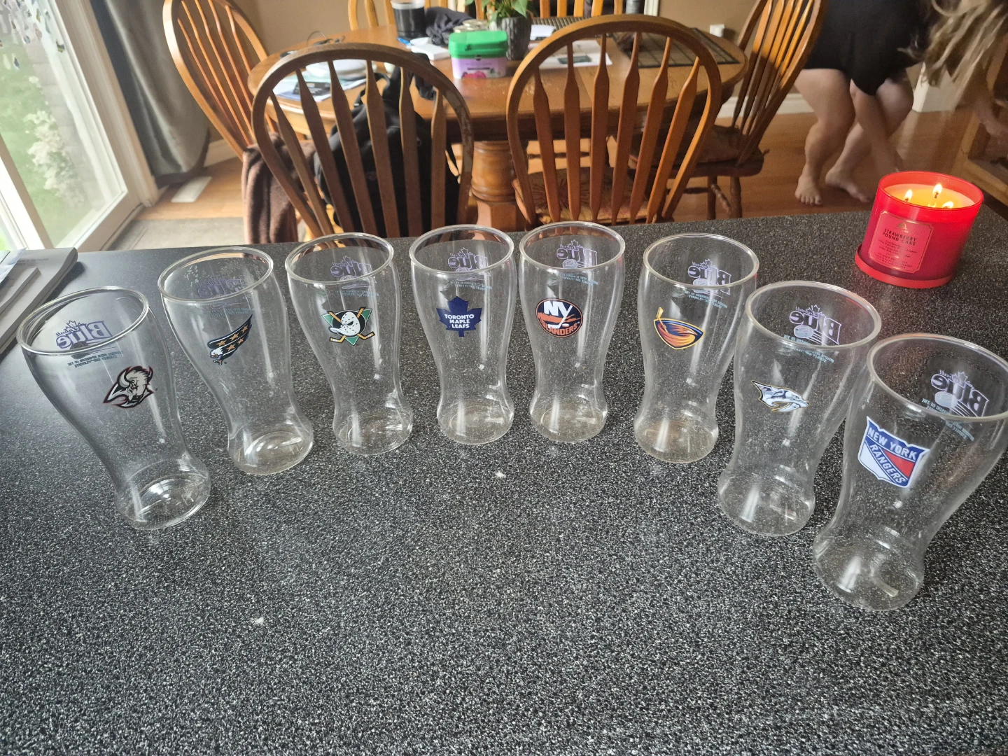 Set of 8 NHL Team Glasses