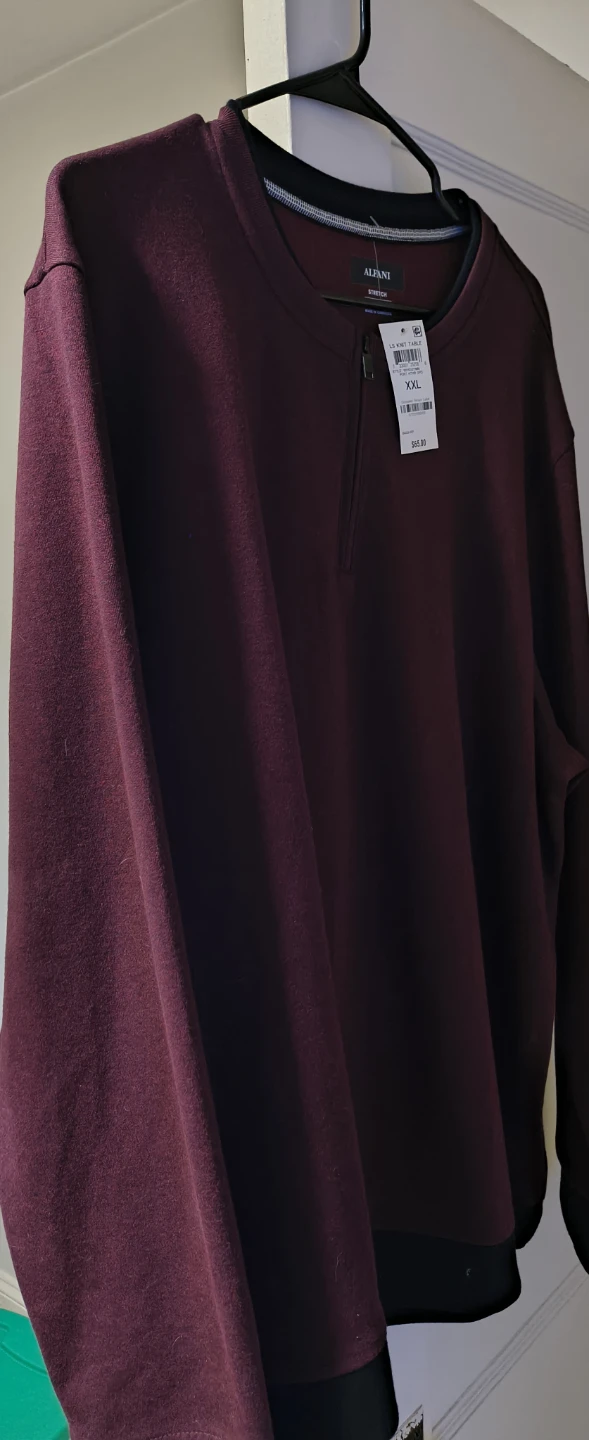 Alfani Men's Long Sleeve 1/4 Zip Pullover XXL