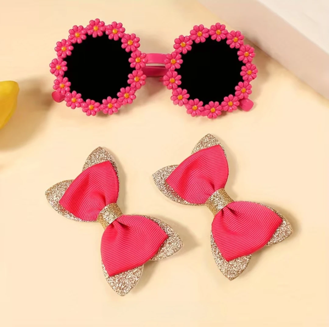 Kids Sunglasses and Hair Clips Set. *Brand New*