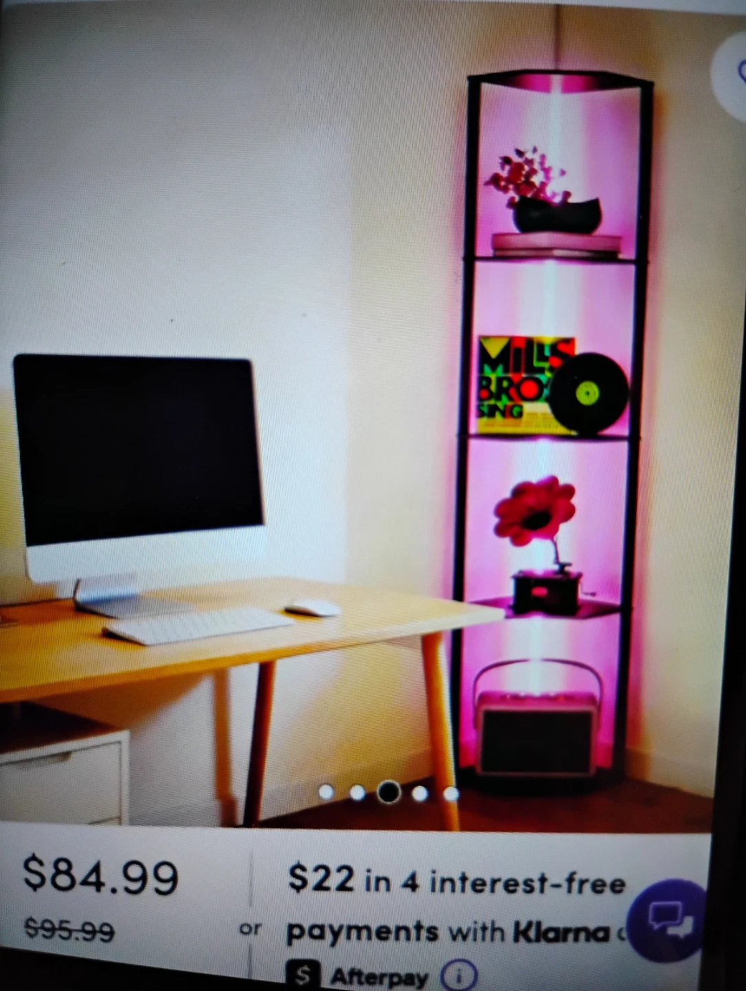 Aidier Fan-shaped 5 Tier Floor Lamp With Shelves - photo 2