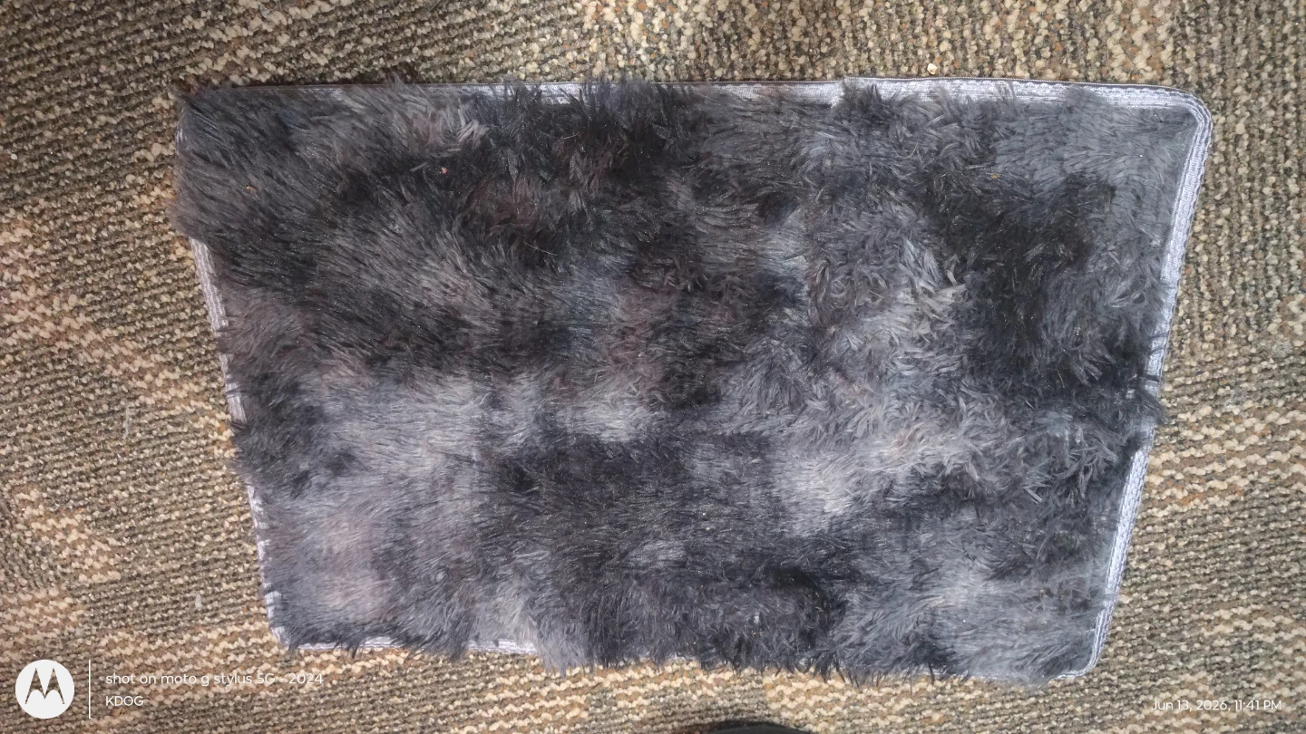 Fluffy Dark Gray Accent Rug