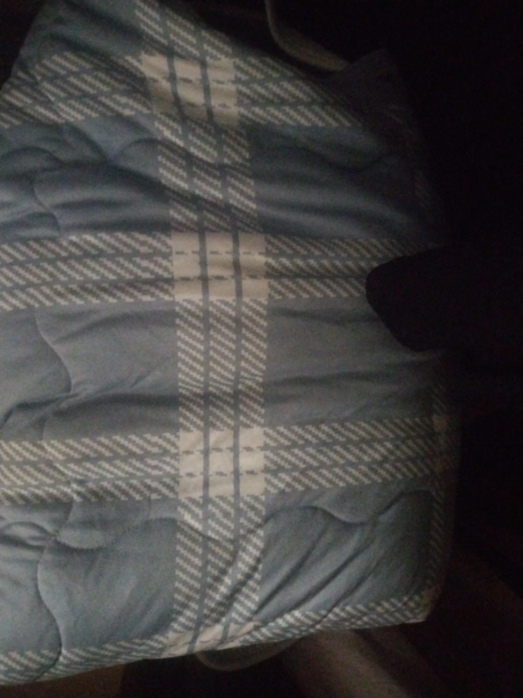 Cooling Light Blue Plaid Comforter