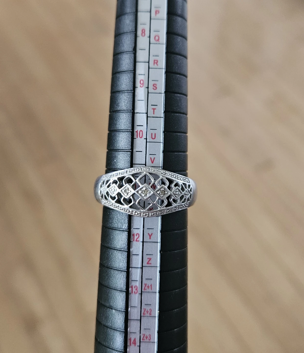 Vintage Sterling Silver Diamond Ring