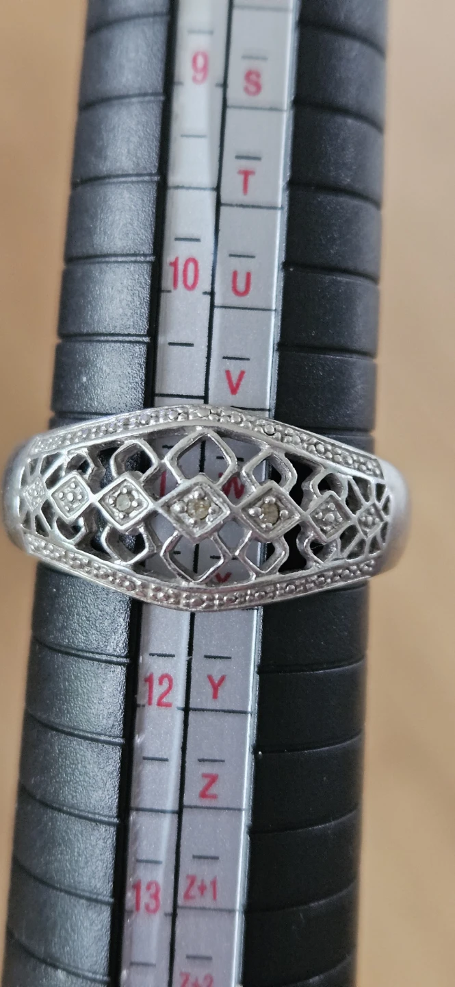 Vintage Sterling Silver Diamond Ring - photo 2