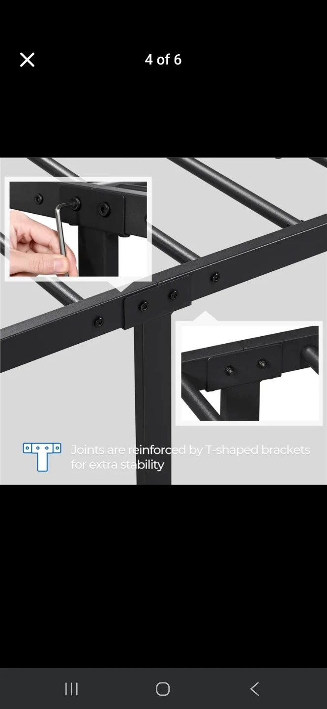 Queen Size Black Iron Platform Bed Frame – Excellent Condition - photo 4
