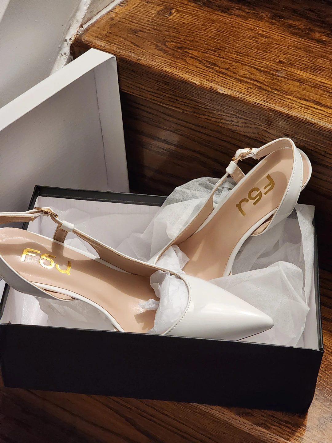 FSJ White Slingback Heels - photo 2