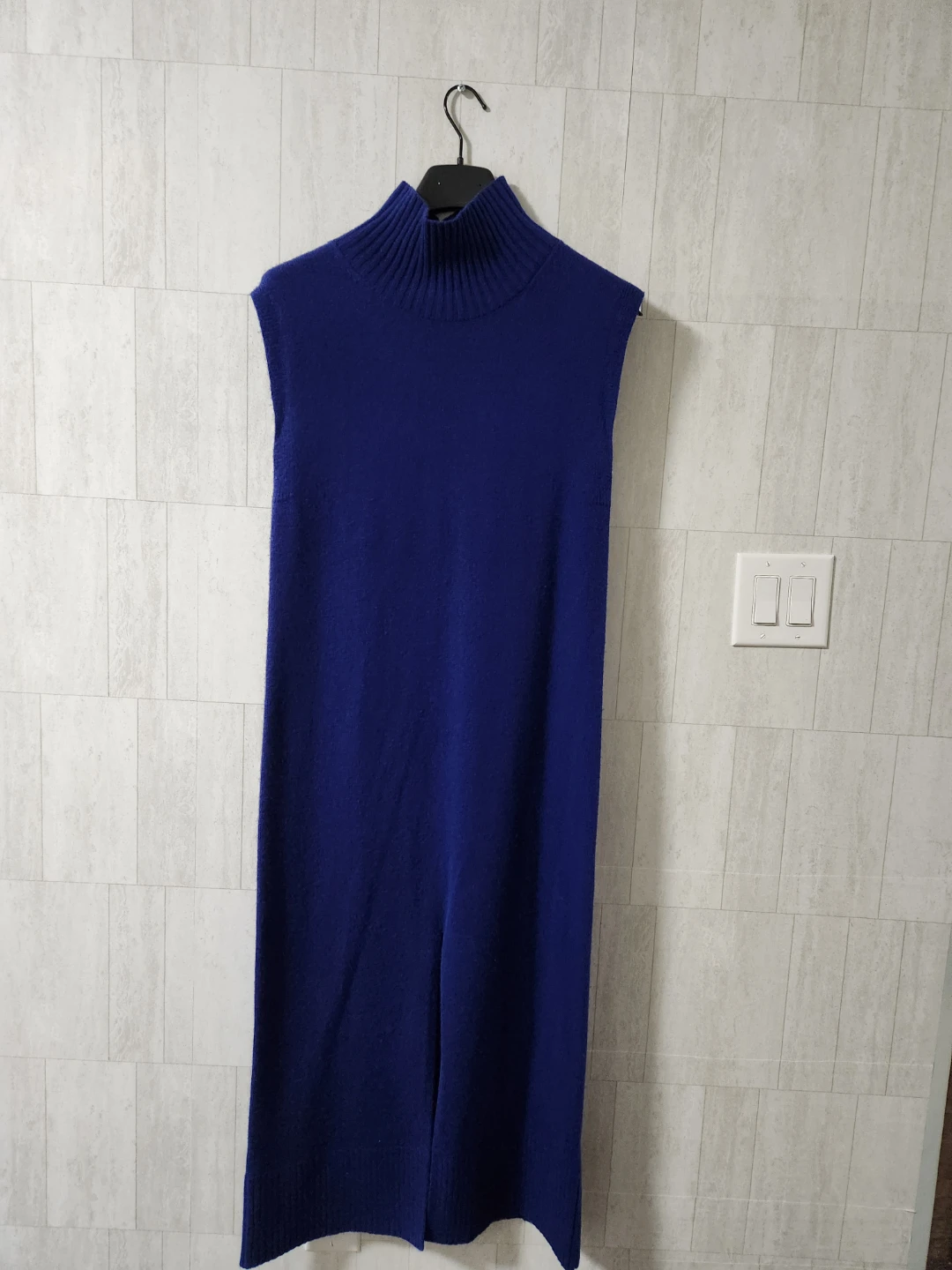 Blue Sleeveless Turtleneck Dress - photo 2
