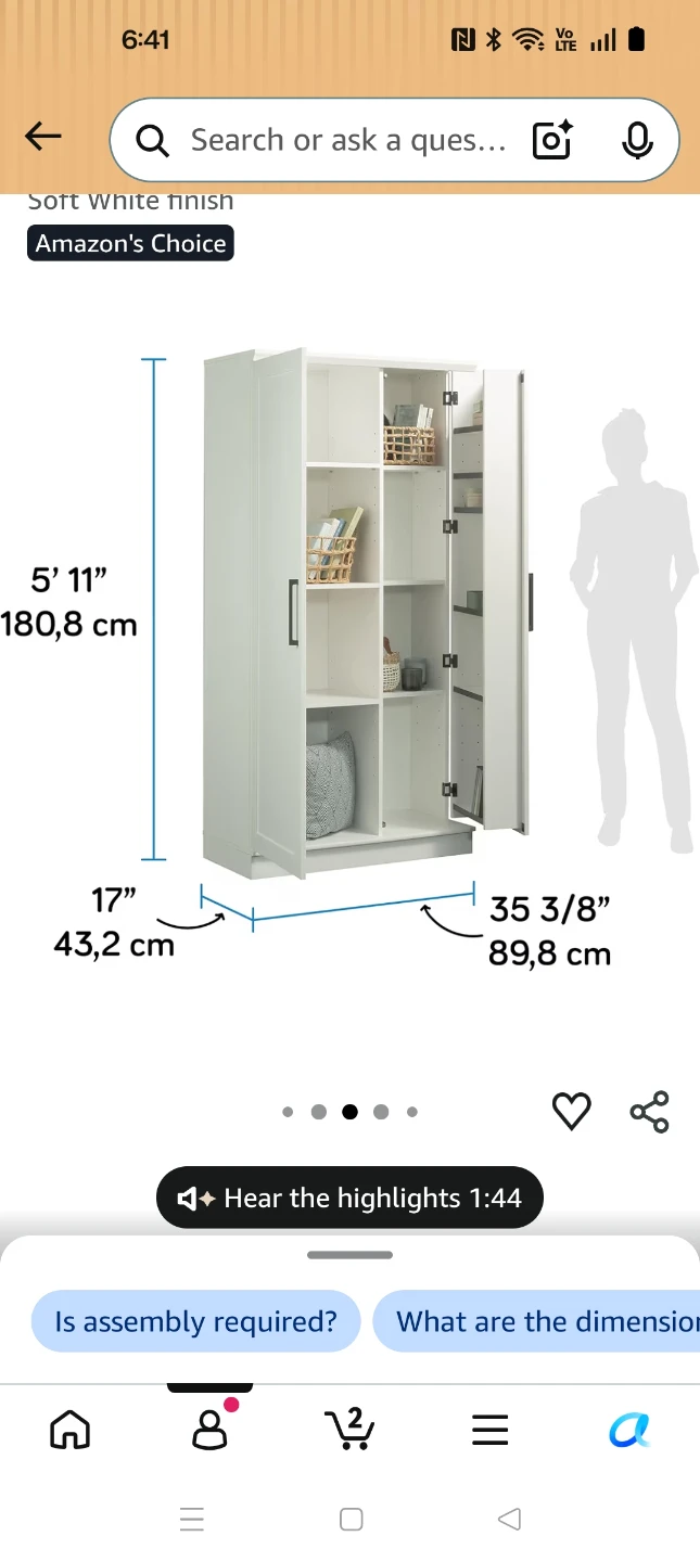 White Two-Door Wardrobe Cabinet - photo 3