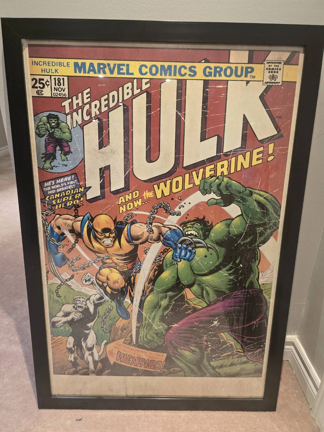 The Incredible Hulk and the Wolverine Poster In Frame