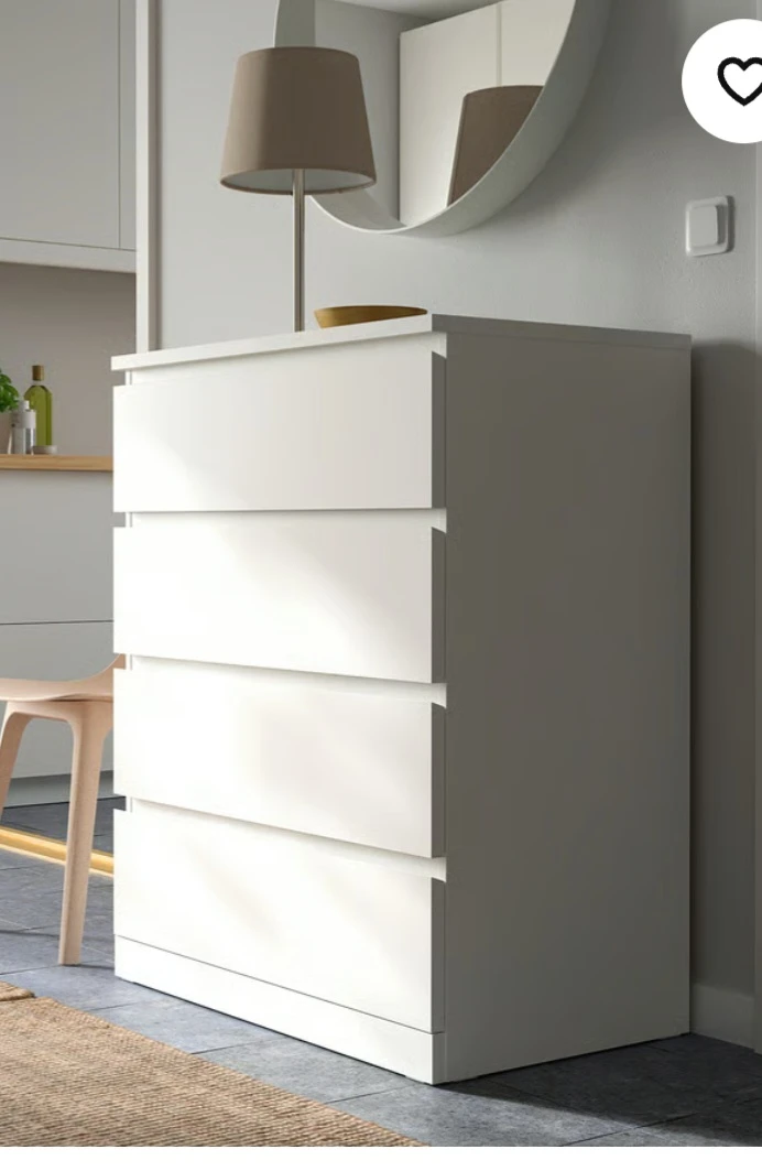 MALM 4-drawer dresser, white, Ikea