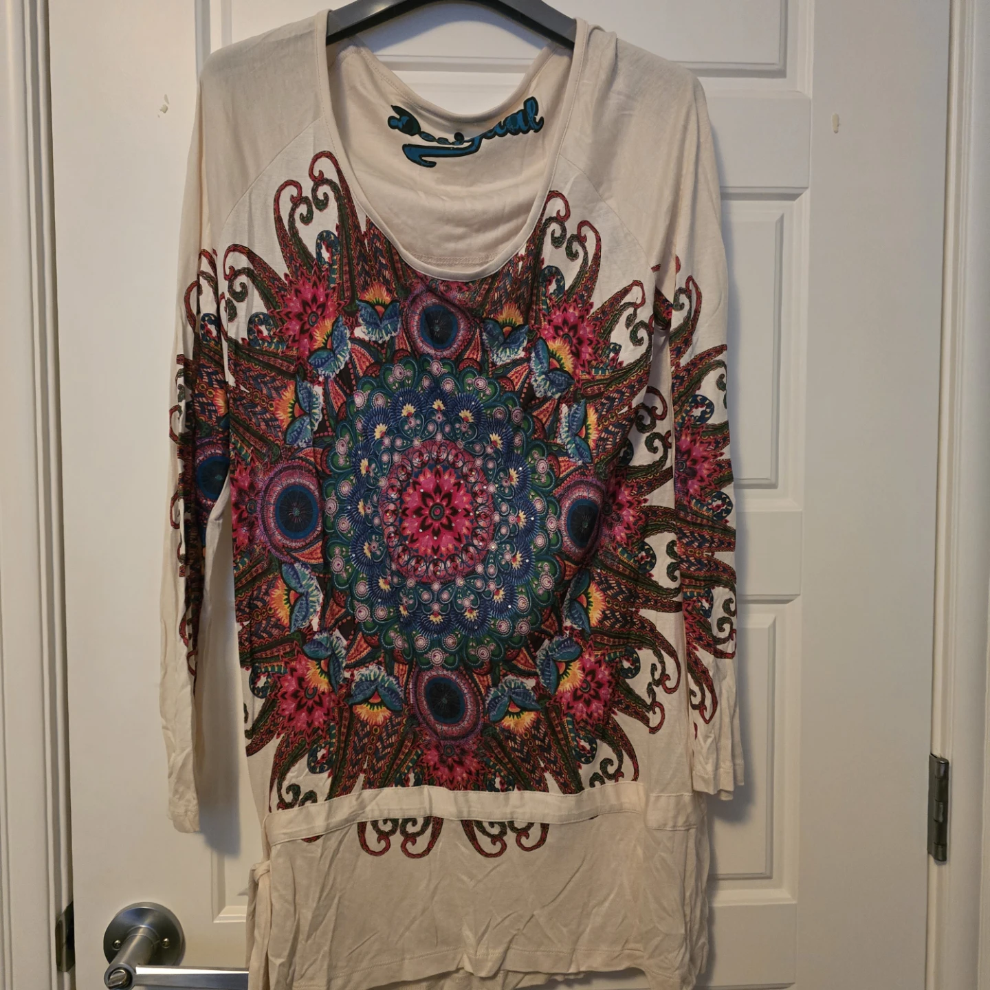 Desigual Long Sleeve Top with Mandala Print