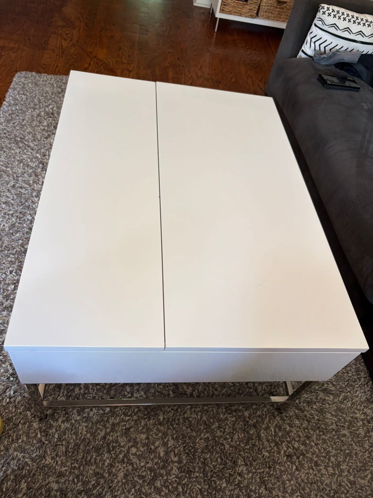 White Lift-Top Coffee Table - photo 2