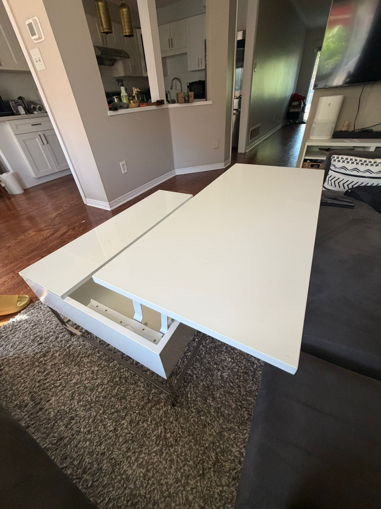 White Lift-Top Coffee Table - photo 3