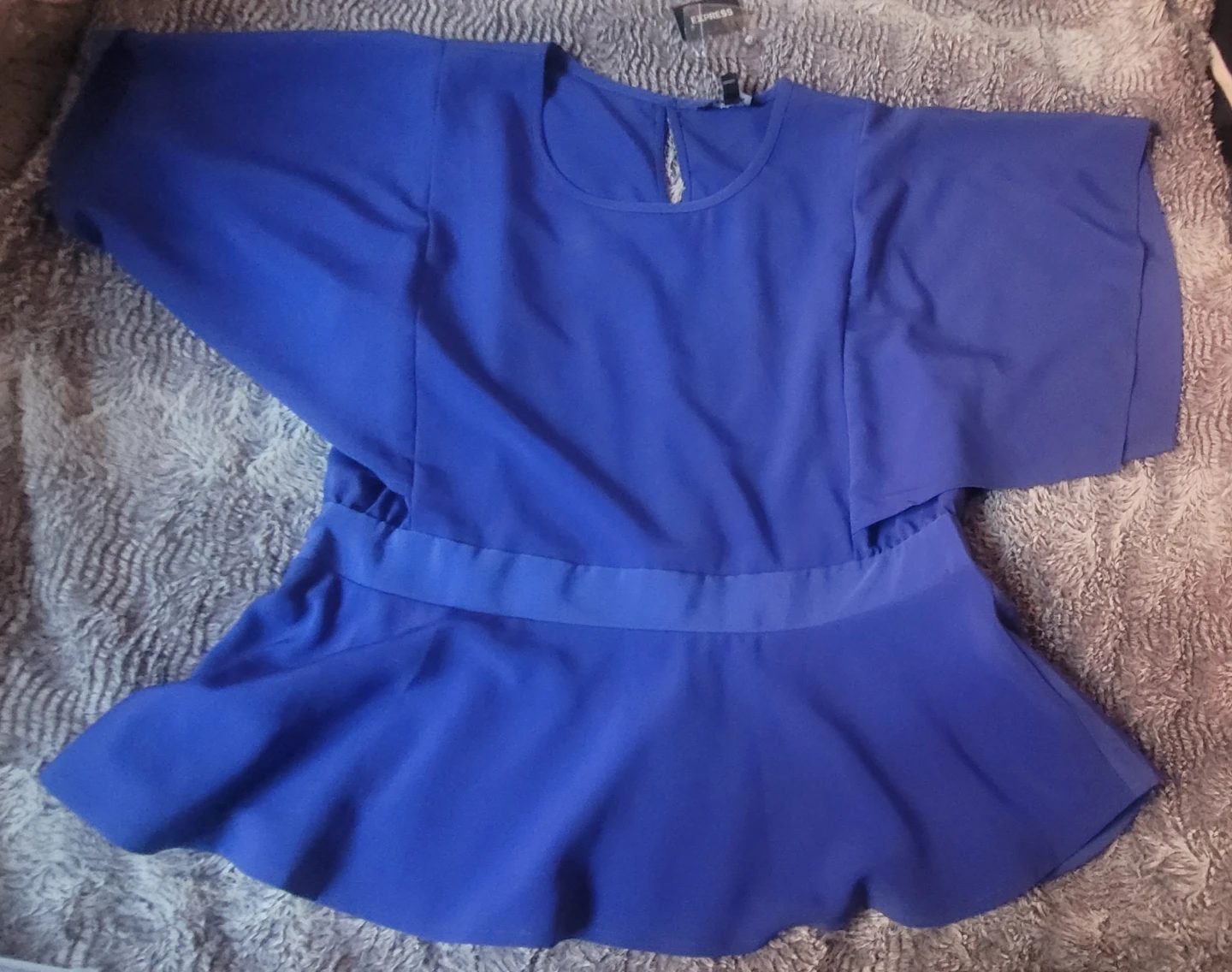 Express Blue Peplum Top