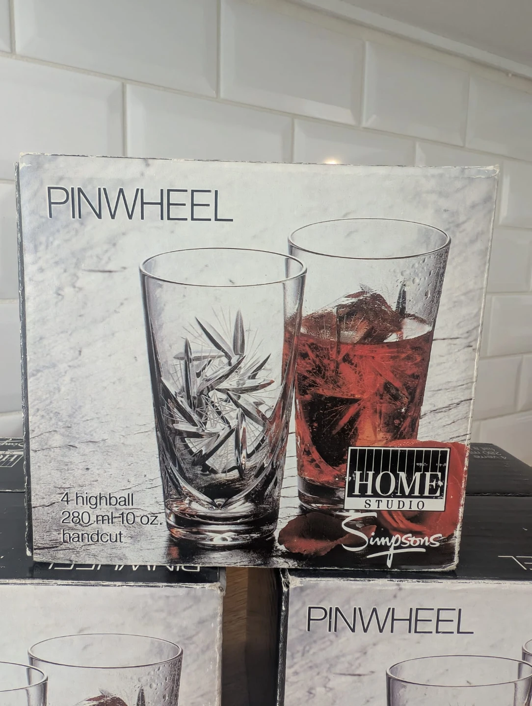 12 Pinwheel Crystal Highball Glasses (Set of 12) - photo 4
