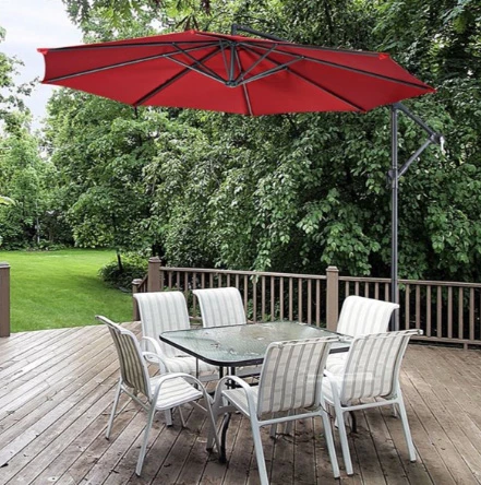 NEW Costway 10-ft Burgundy Garden Patio Umbrella Crank - photo 3