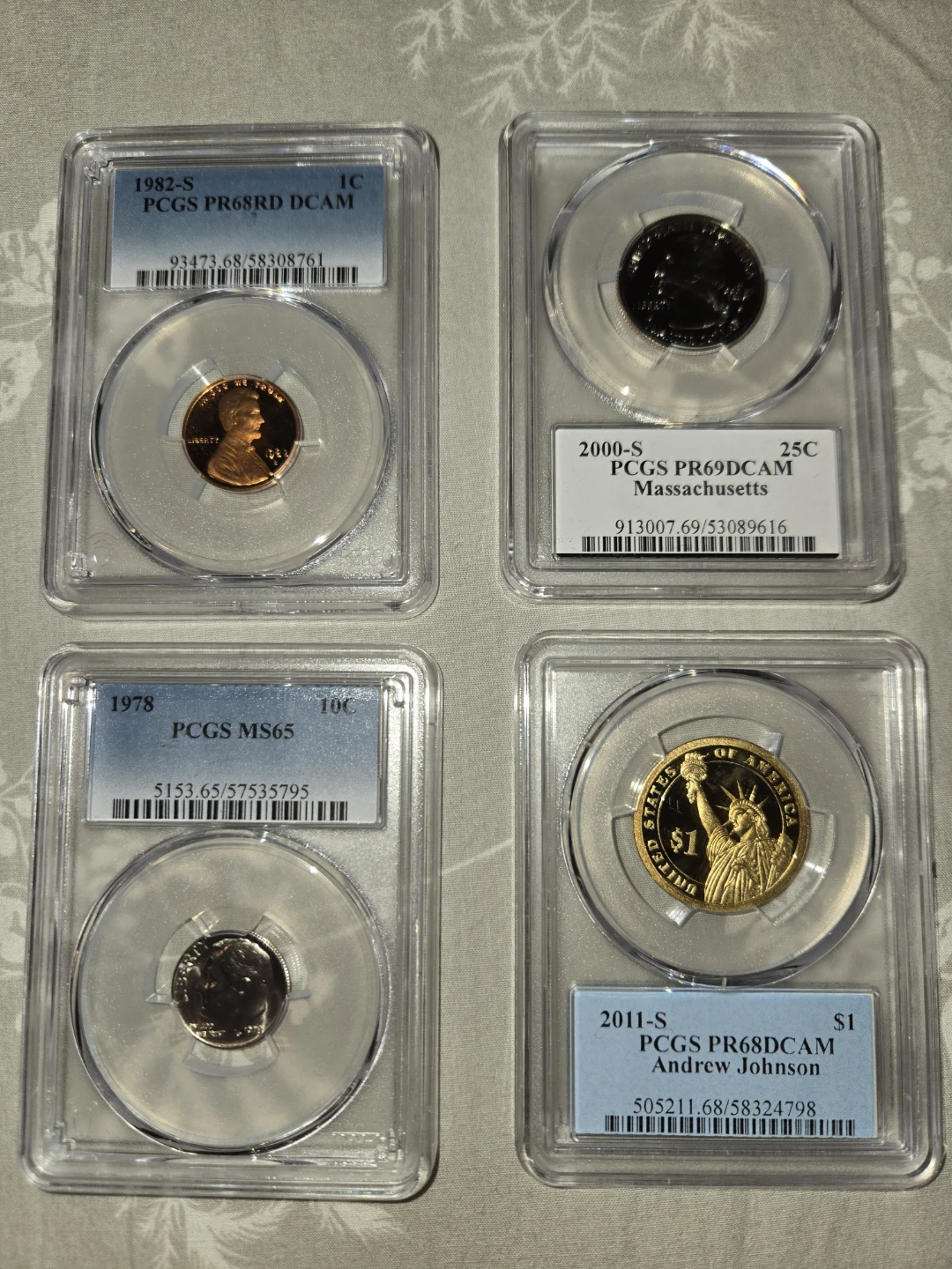 4 Graded pcgs coins