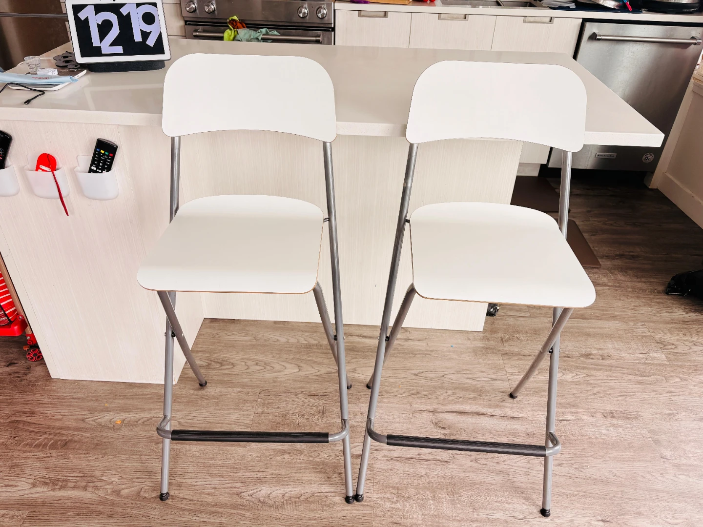 IKEA Franklin Bar Stools (2) / kitchen high chairs Foldable