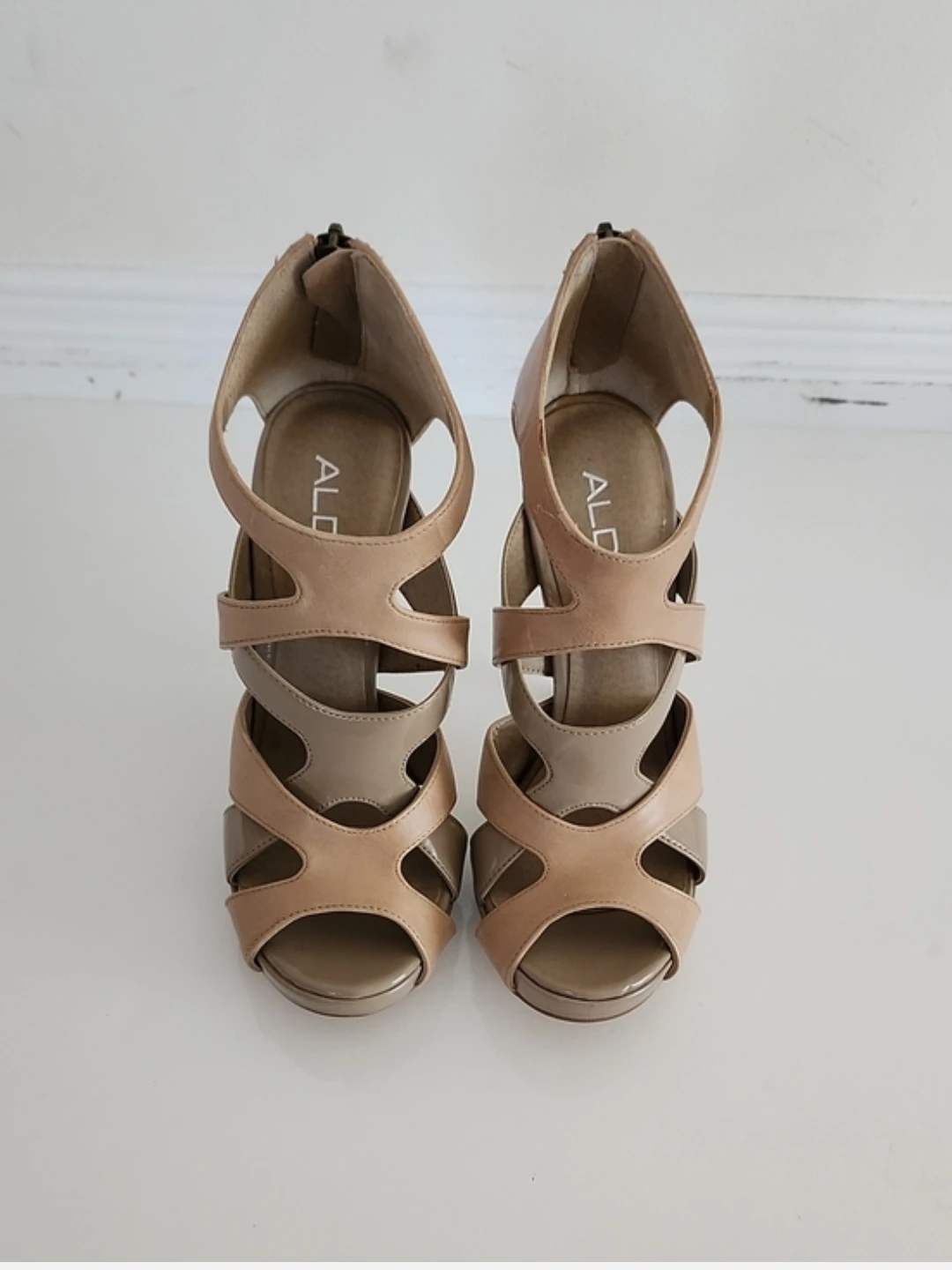 ALDO Women's Tan Cutout High Heel Sandals