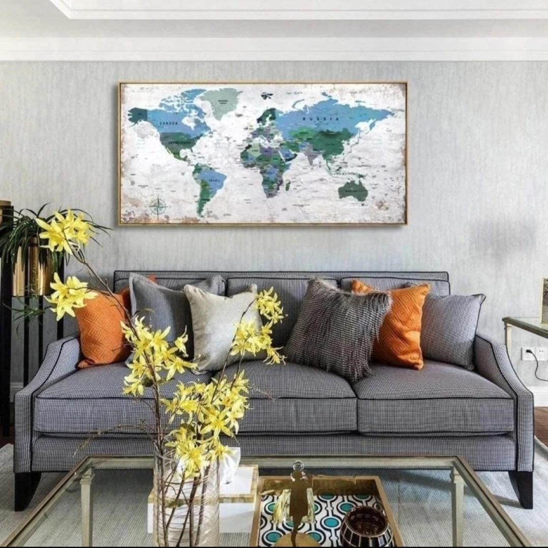 Framed World Map Wall Art - photo 2