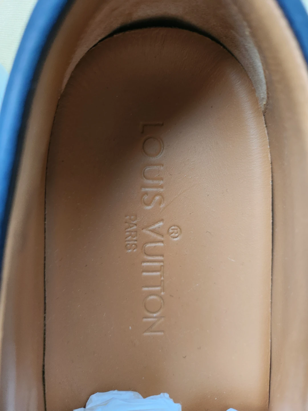 NEW - Authentic LOUIS VUITTON Denim & Leather Slip-Ons - photo 4