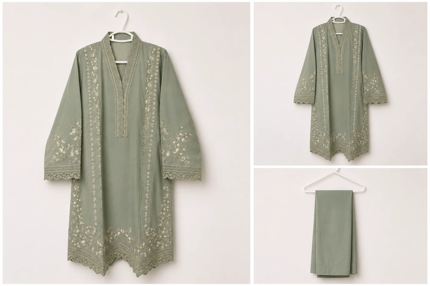 Embroidered Kurti and Pants Set