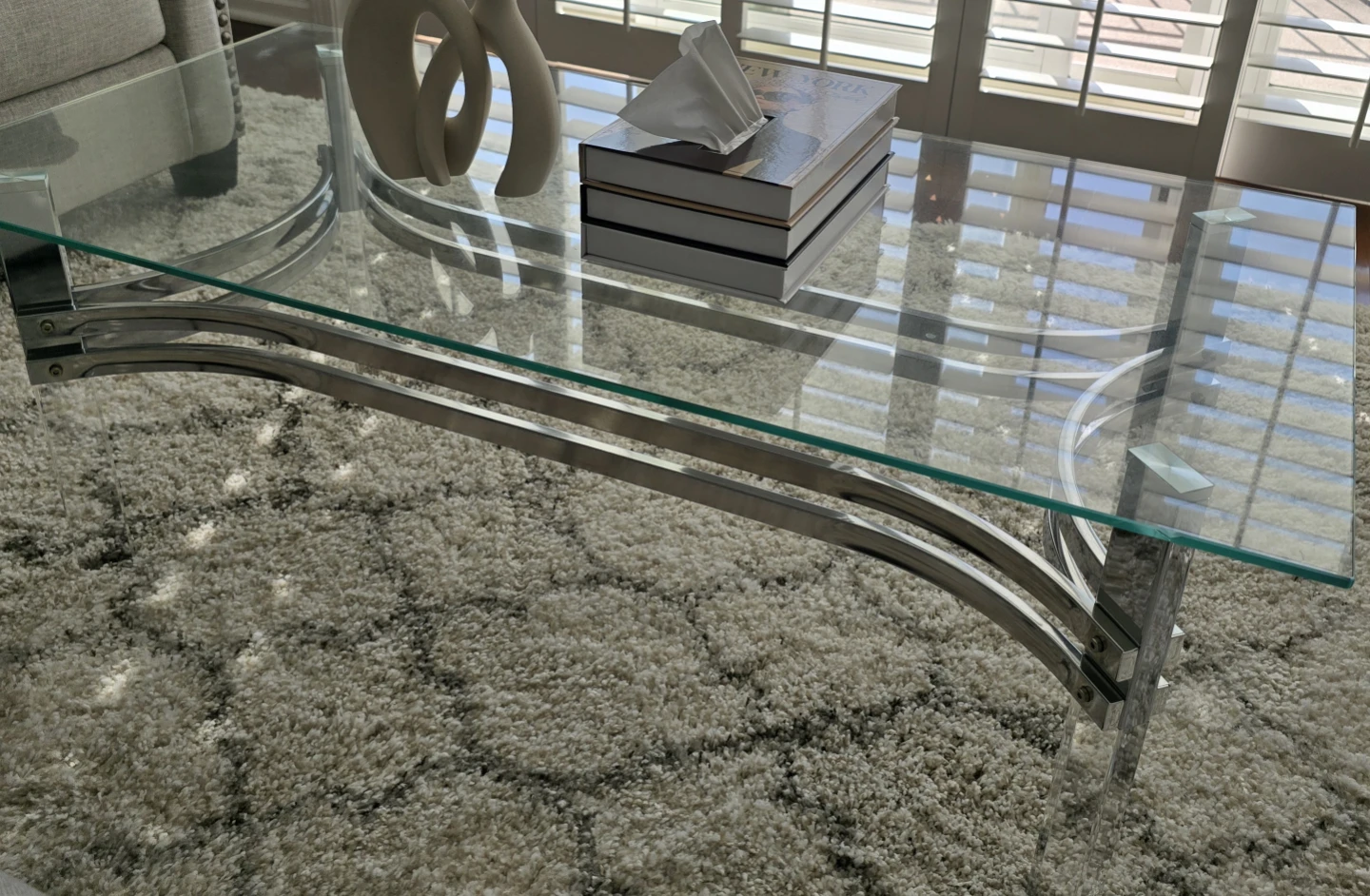 Living-room glass tables